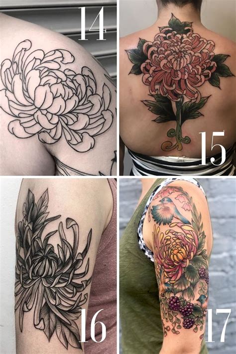 Chrysanthemum tattoo ideas