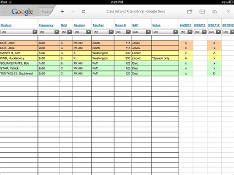 Church Attendance Tracking Template in Excel