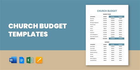 Church Budget Template for Capital Projects