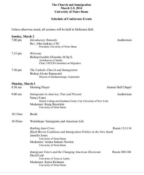 Church Conference Program Template Example