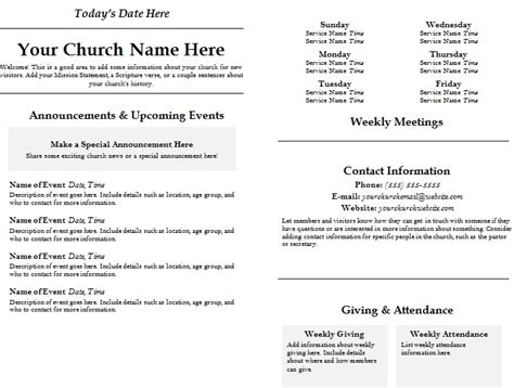 Church Conference Program Template Outline