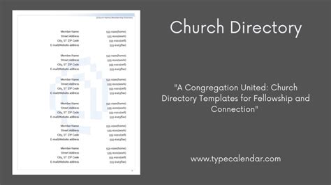 Church Directory Template in Excel