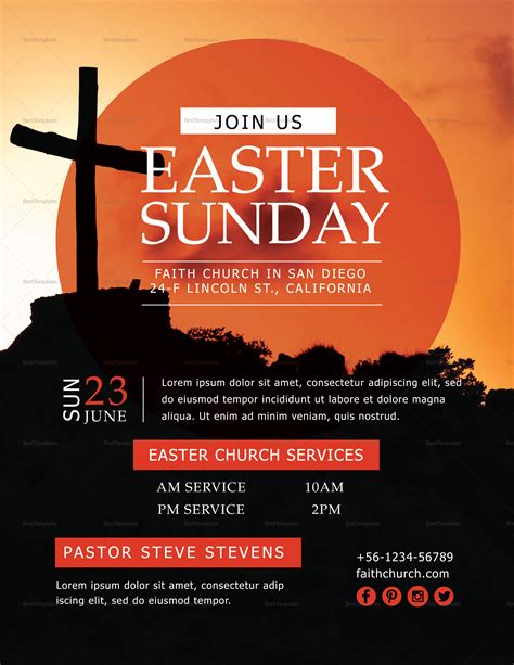 Church Easter Service Flyer Design