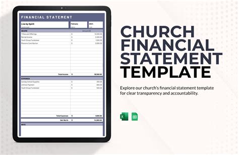 Church financial management template