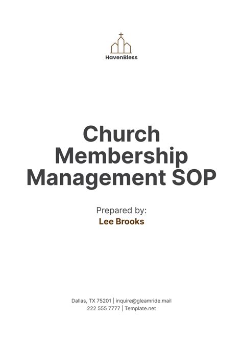 Church Management Template