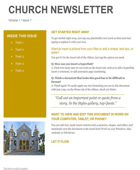 Church Newsletter Templates for Word