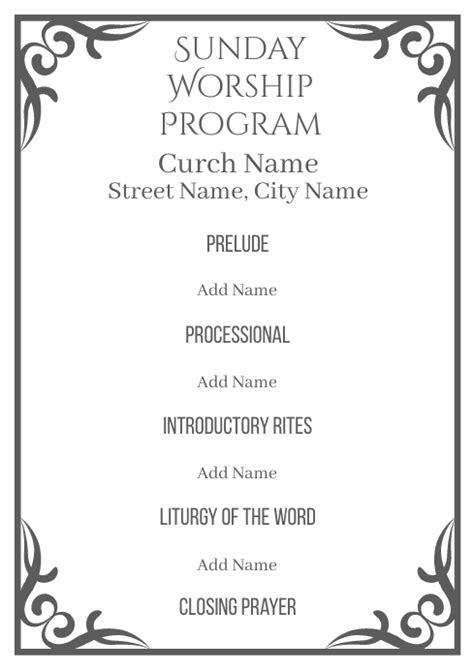 Church Program Template Styles