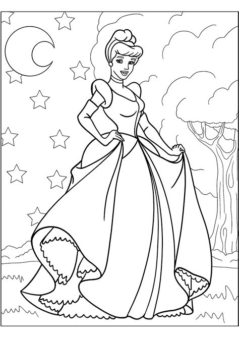 Cinderella coloring pages for kids