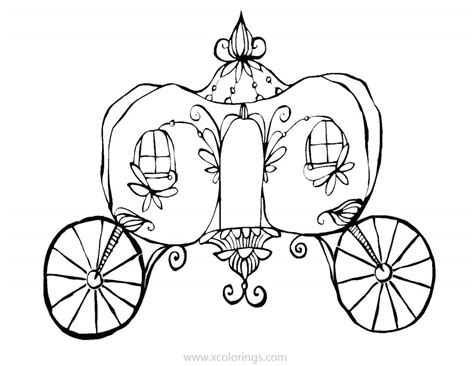 Cinderella coloring pages for kids with pumpkin carriage