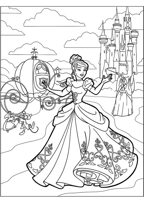 Cinderella coloring pages for preschoolers