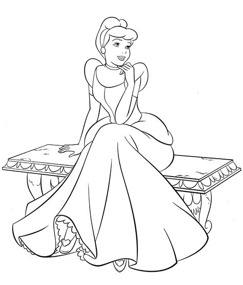 Cinderella coloring pages with characters