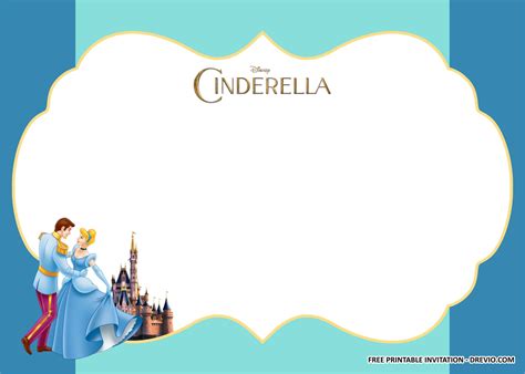 A beautiful Cinderella invitation template with a golden carriage