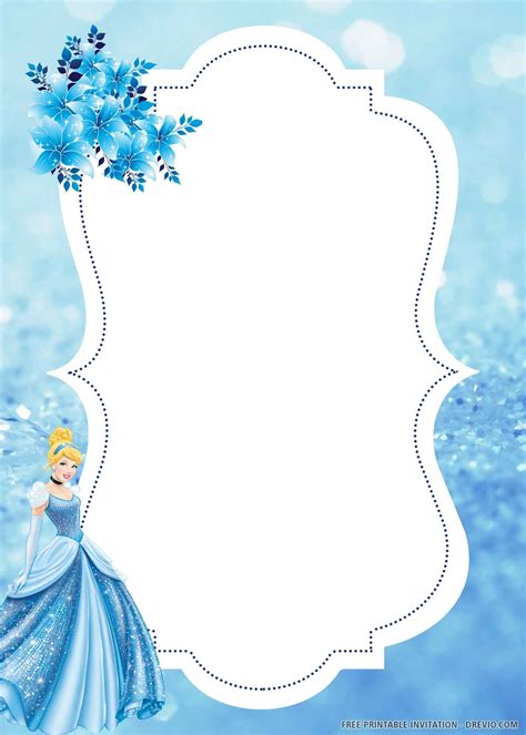 A Cinderella invitation template with a glass slipper