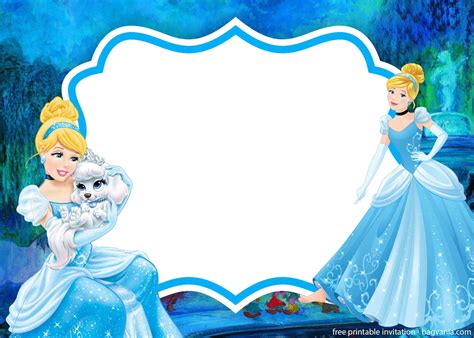 A Cinderella invitation template with a fairy godmother