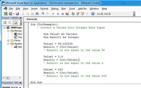 VBA CInt Function for String Conversion