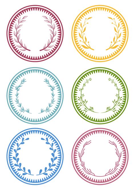 Circle Label Template with Icons