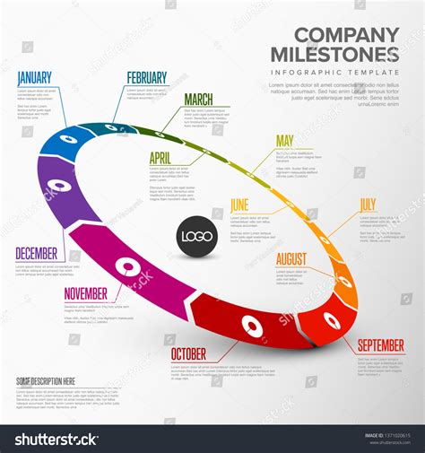 A circular timeline template ideal for showing cycles or phases in a project or process.