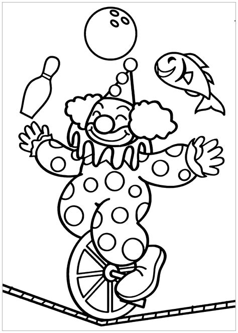 Circus Clown Coloring Page