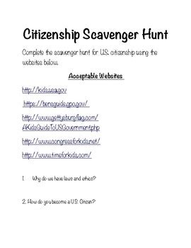 Citizenship Scavenger Hunt