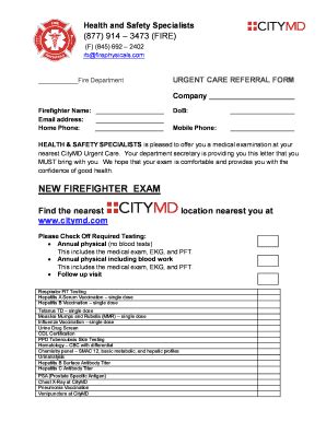 CityMD doctor's note template