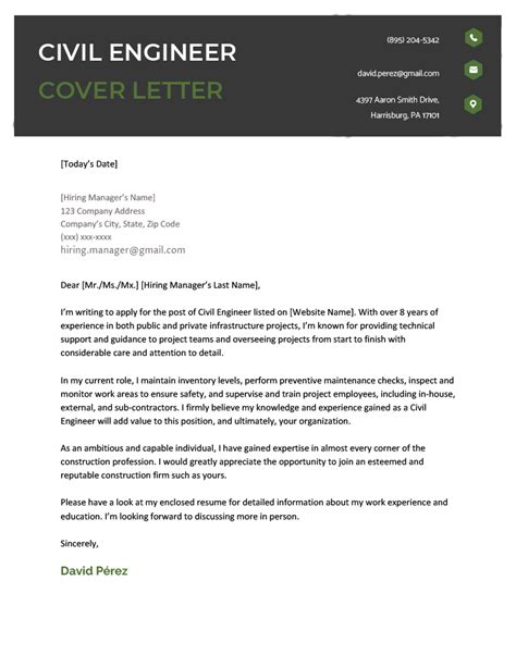 Civil Engineer Cover Letter Examples 2