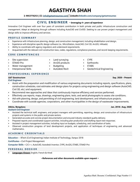 Civil Engineering Resume Template