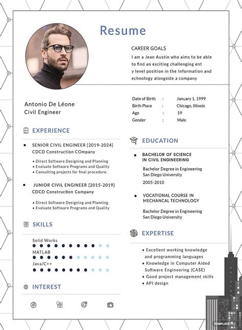 Example of a civil engineering resume template