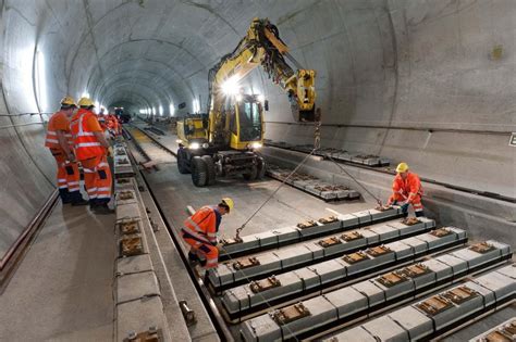 Civil engineers building tunnels