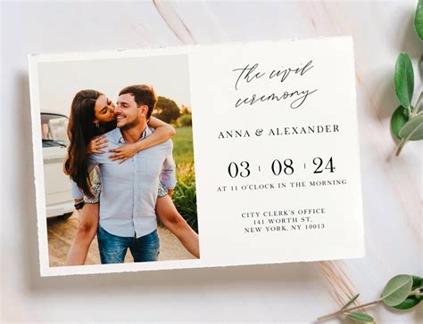 Civil wedding invitation template 10