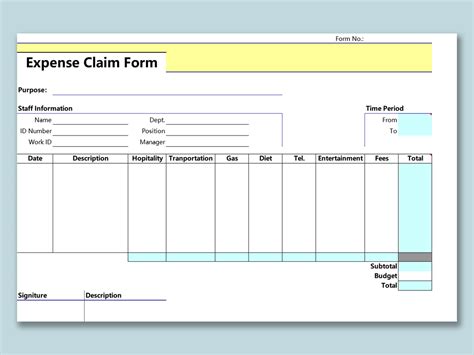 Claims Template Excel