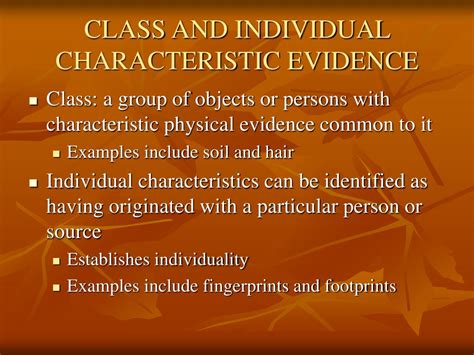 Class Characteristics