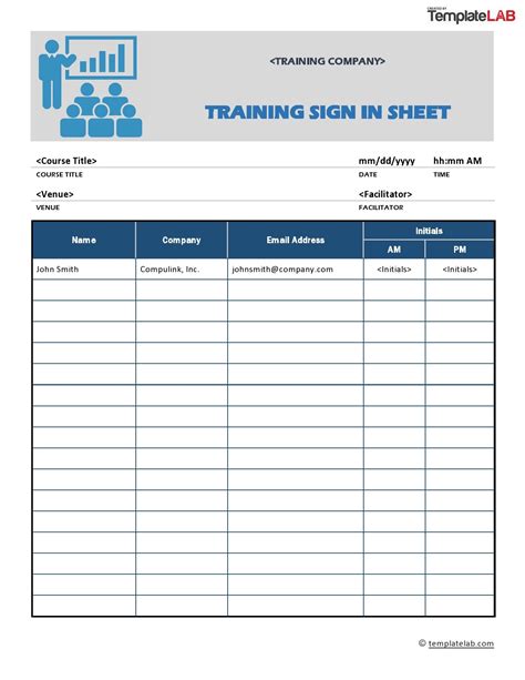 Class Sign-Up Sheet Template