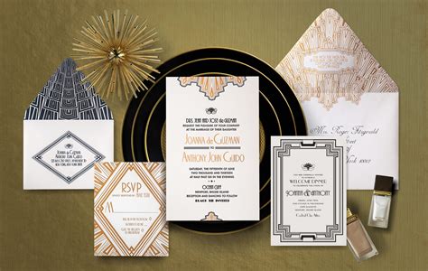 Classic Art Deco Wedding Invitation