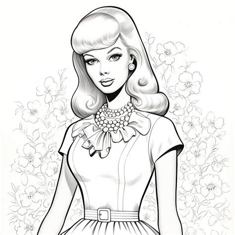 Classic Barbie Coloring Page