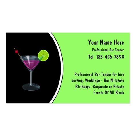 Classic Bartender Business Card