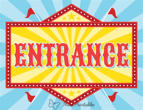 Classic Carnival Entrance Sign Printable