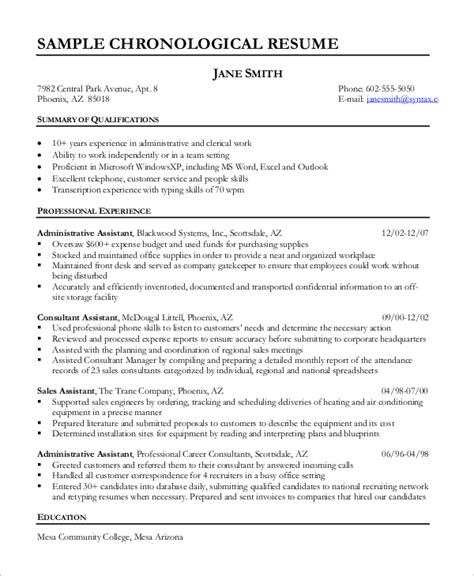 Classic Chronological Resume Template