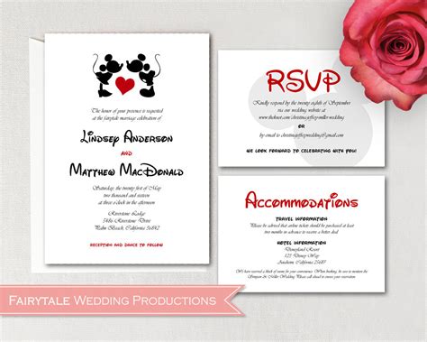 Classic Disney Characters Wedding Invitations