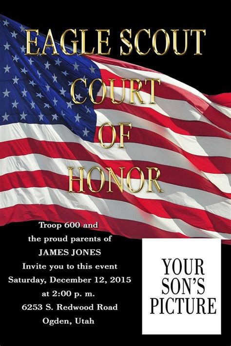 Classic Eagle Court of Honor Invitation Template