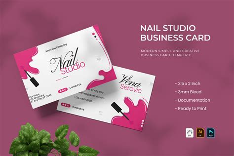 Classic elegance nail business card template