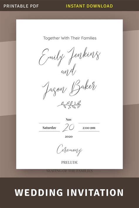 Classic elegance wedding program template