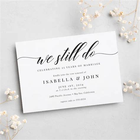 classic elegance wedding renewal invitation