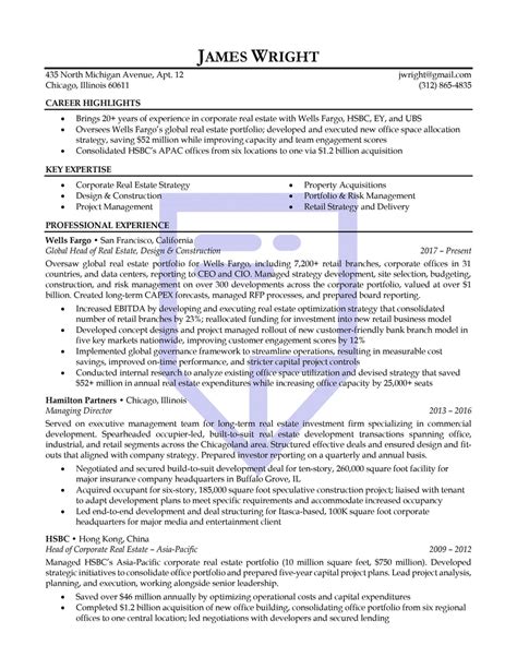 Classic executive resume template example