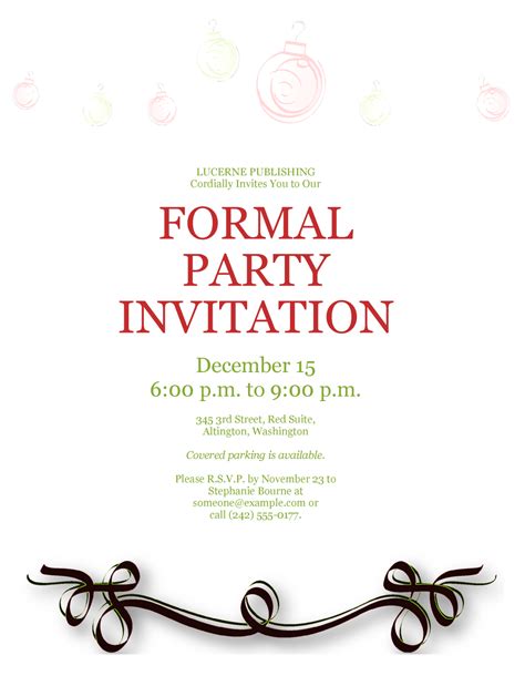 Classic Formal Party Invitation Template