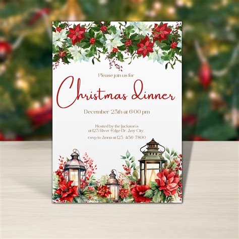 Classic Holiday Dinner Invitation Template