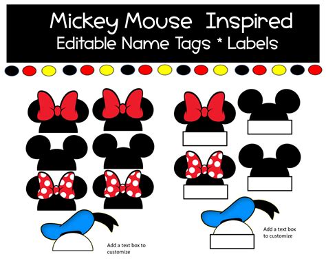 Classic Mickey Mouse name tag