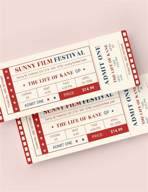 Classic Movie Ticket Template