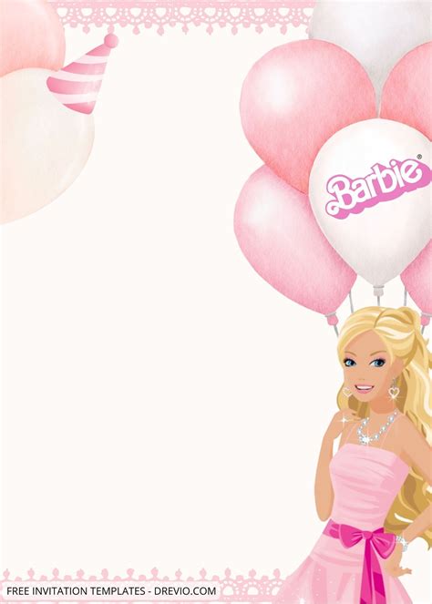 Classic Pink Barbie Invitation