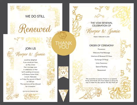 Classic Renewal of Vows Invitation Template