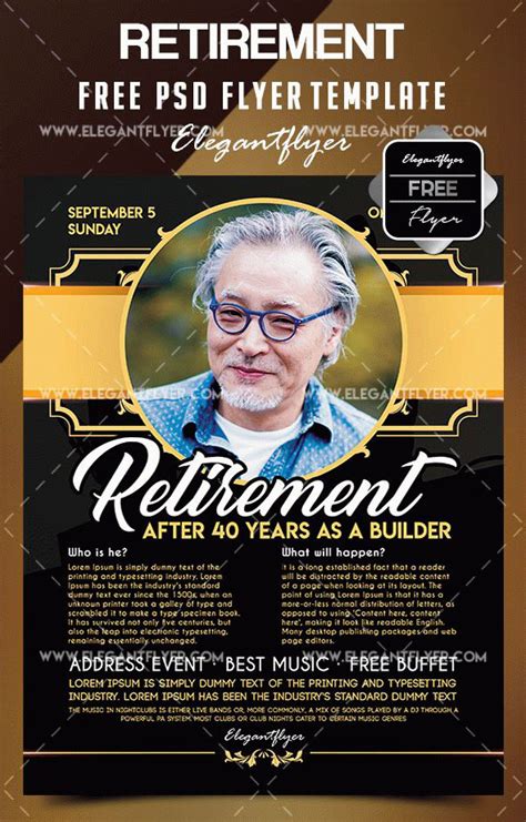 Classic Retirement Flyer Template